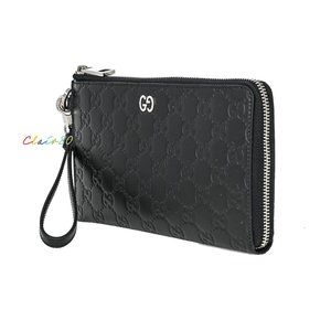 Gucci GG Signature Leather Large Wristlet/ Pouch